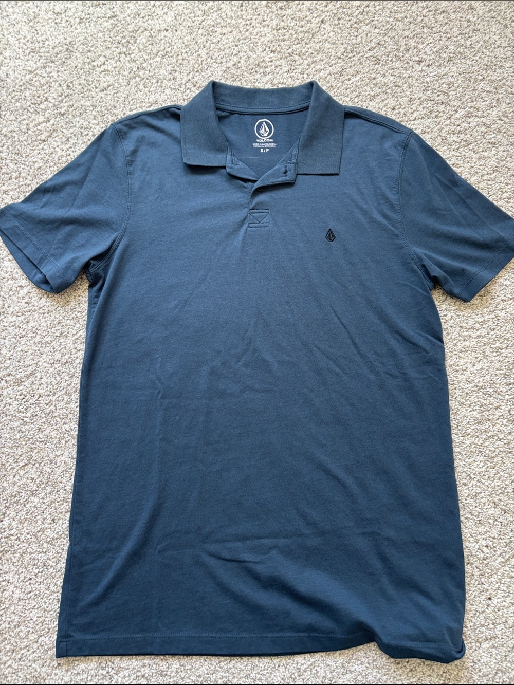 Volcom Men’s Dark Blue Polo with Subtle Logo